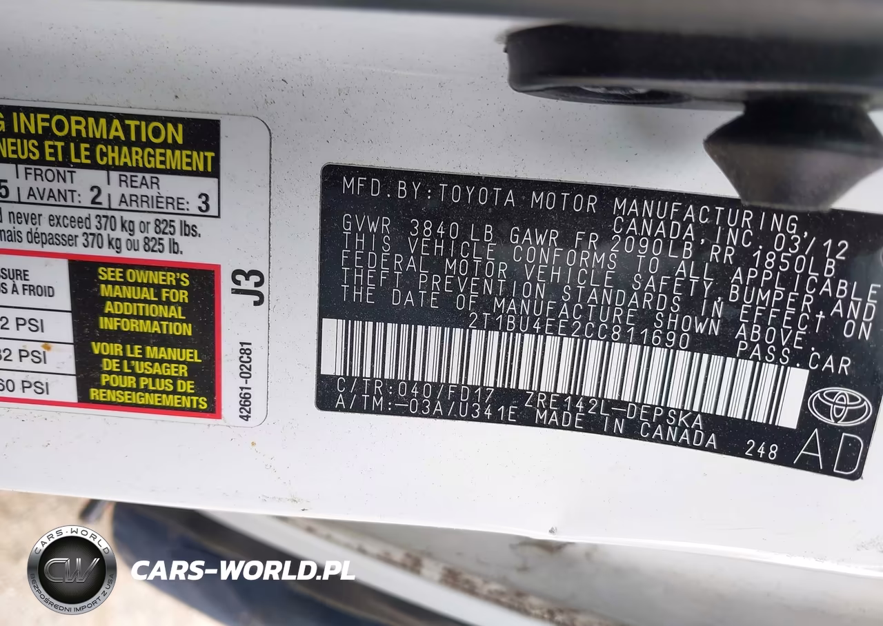 2012 Toyota Corolla S VIN:2T1BU4EE2CC811690 - 9