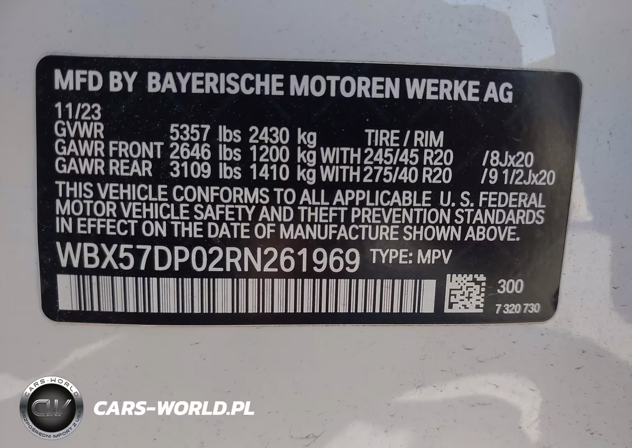 2024 BMW X3 xDrive30I VIN:WBX57DP02RN261969 - 9