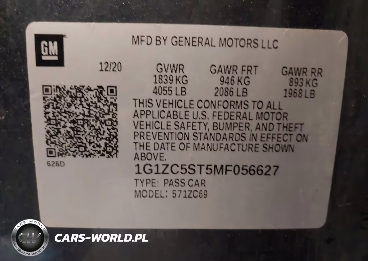 2021 Chevrolet Malibu Fwd 1Fl VIN:1G1ZC5ST5MF056627 - 9