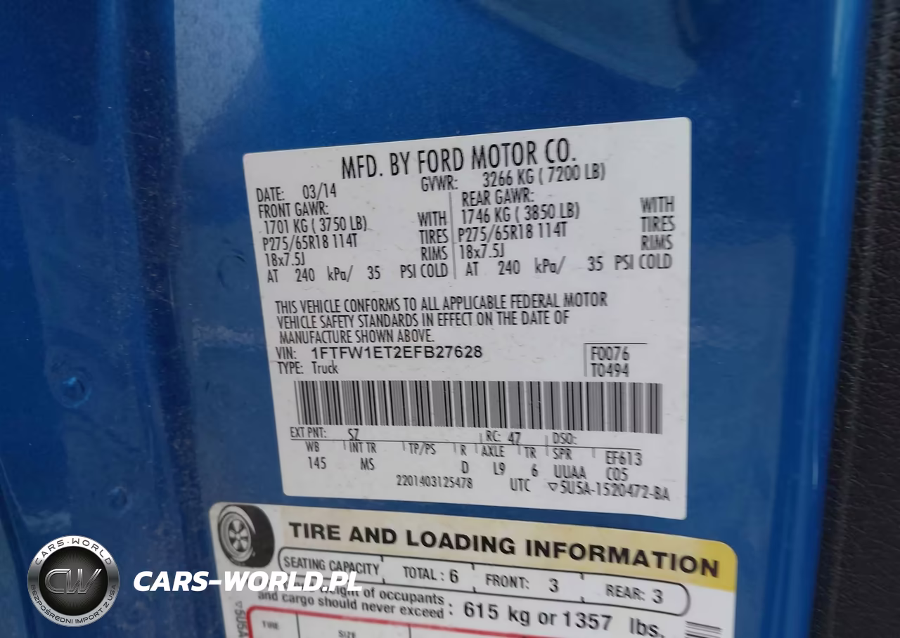 2014 Ford F-150 Xlt VIN:1FTFW1ET2EFB27628 - 9