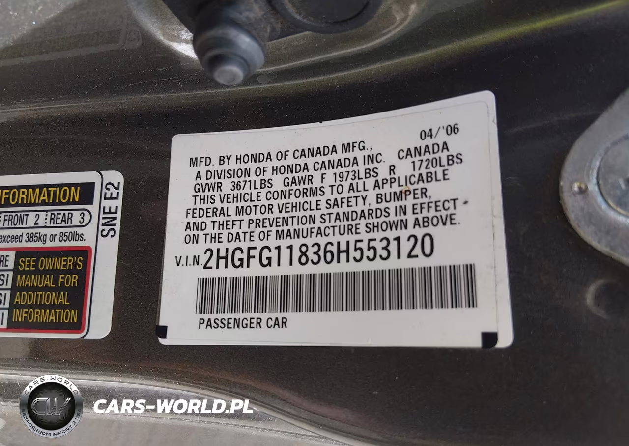 2006 Honda Civic Ex VIN:2HGFG11836H553120 - 9