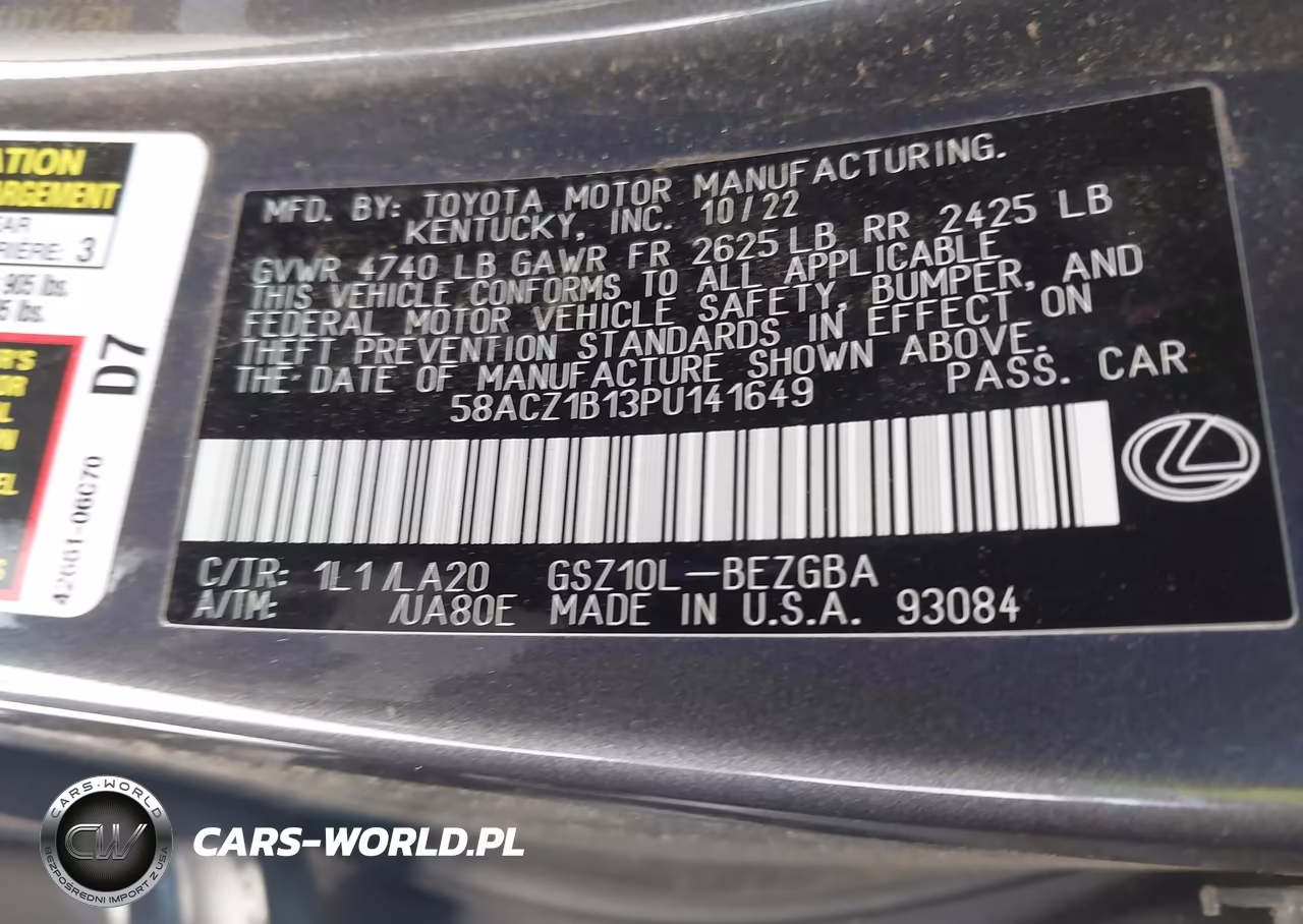 2023 Lexus Es 350 VIN:58ACZ1B13PU141649 - 9