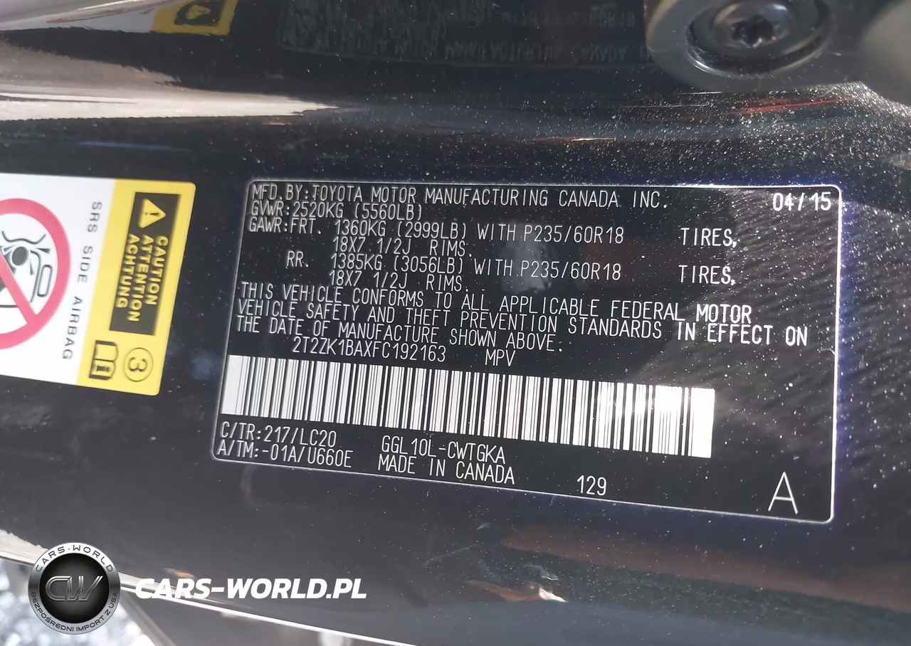 2015 Lexus Rx 350 VIN:2T2ZK1BAXFC192163 - 9