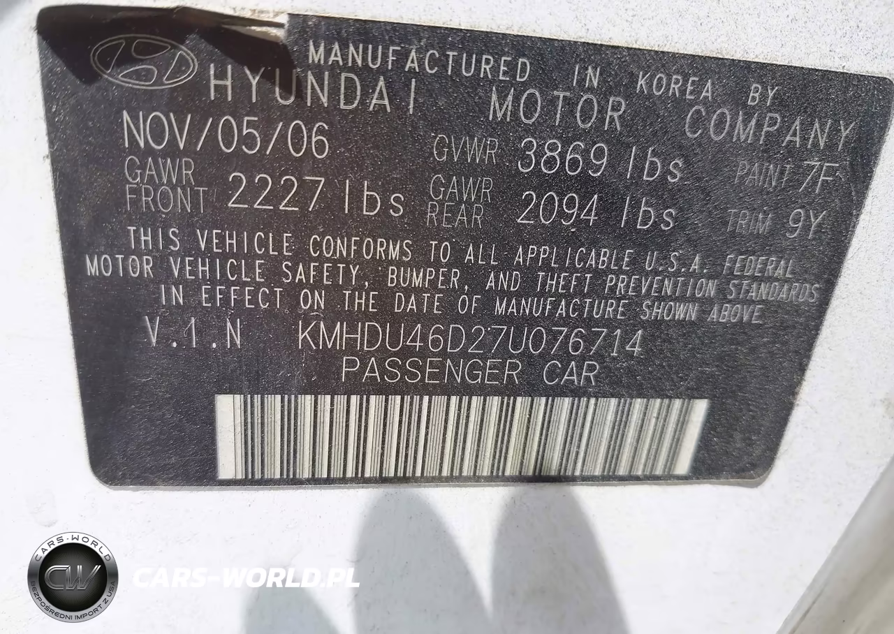 2007 Hyundai Elantra Gls-Limited-Se VIN:KMHDU46D27U076714 - 9