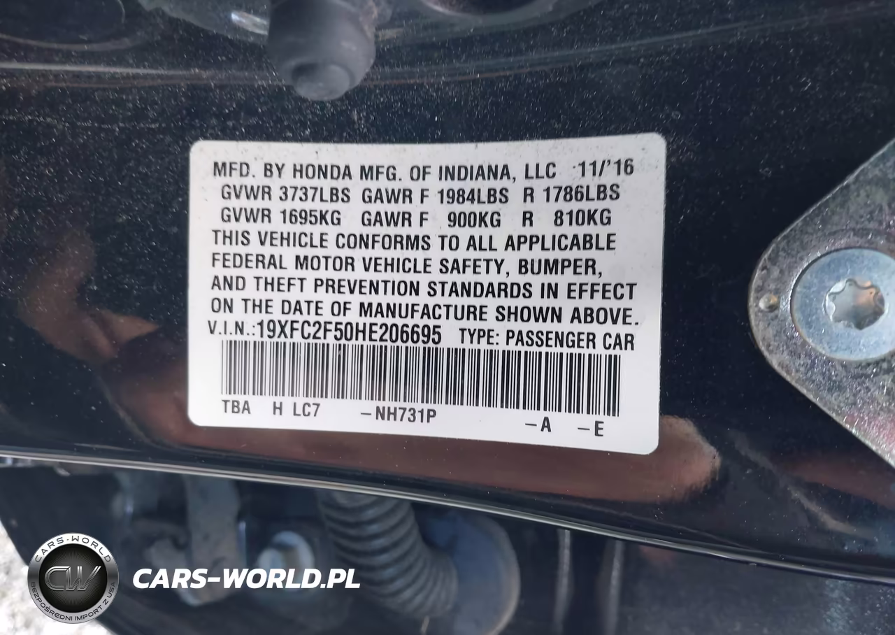 2017 Honda Civic Lx VIN:19XFC2F50HE206695 - 9