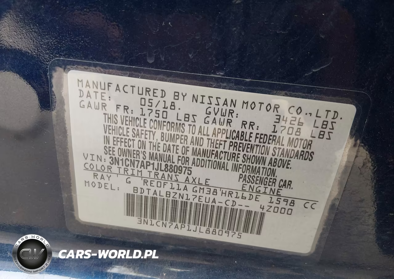 2018 Nissan Versa 1.6 Sv VIN:3N1CN7AP1JL880975 - 9