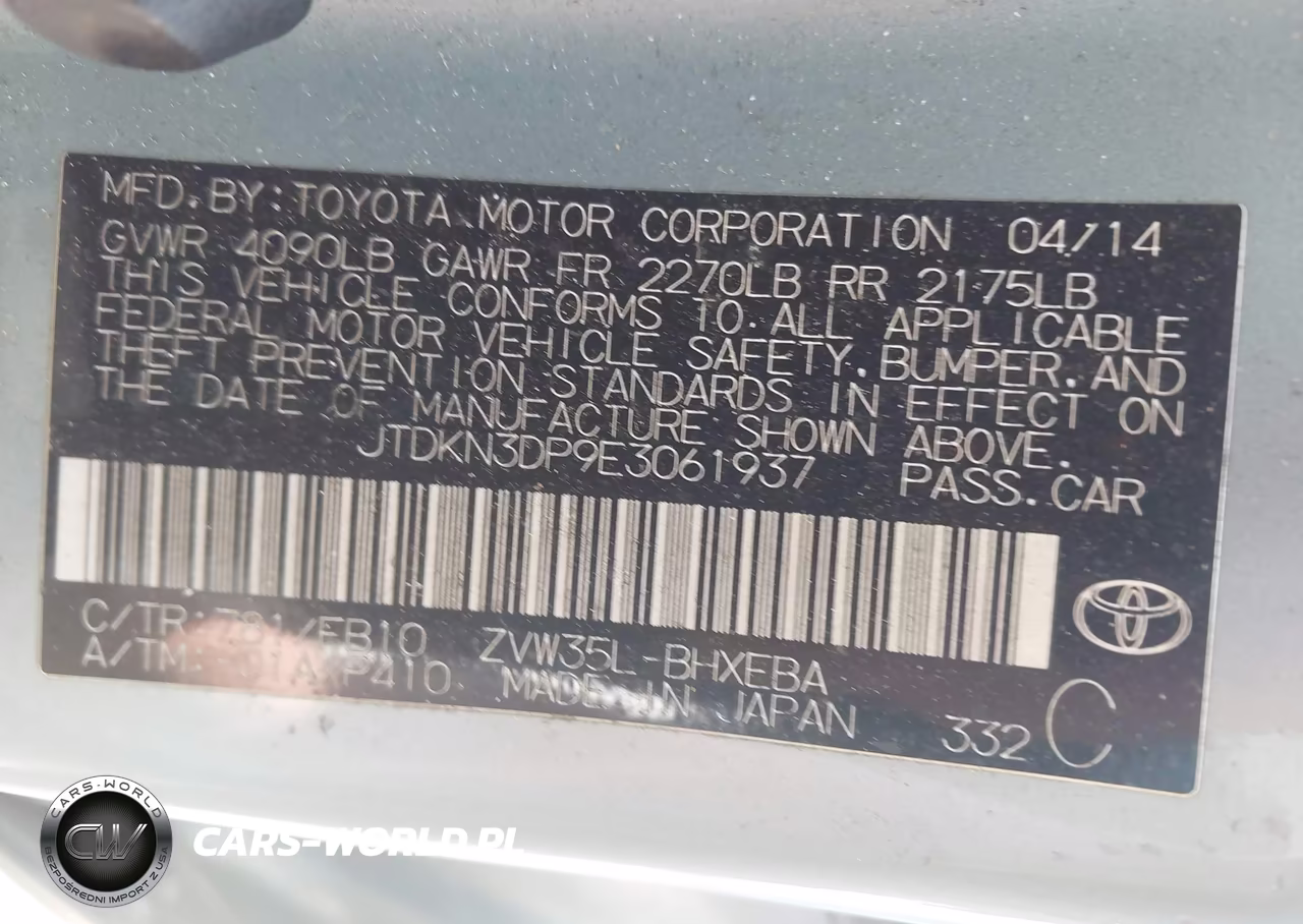 2014 Toyota Prius Plug-In VIN:JTDKN3DP9E3061937 - 9