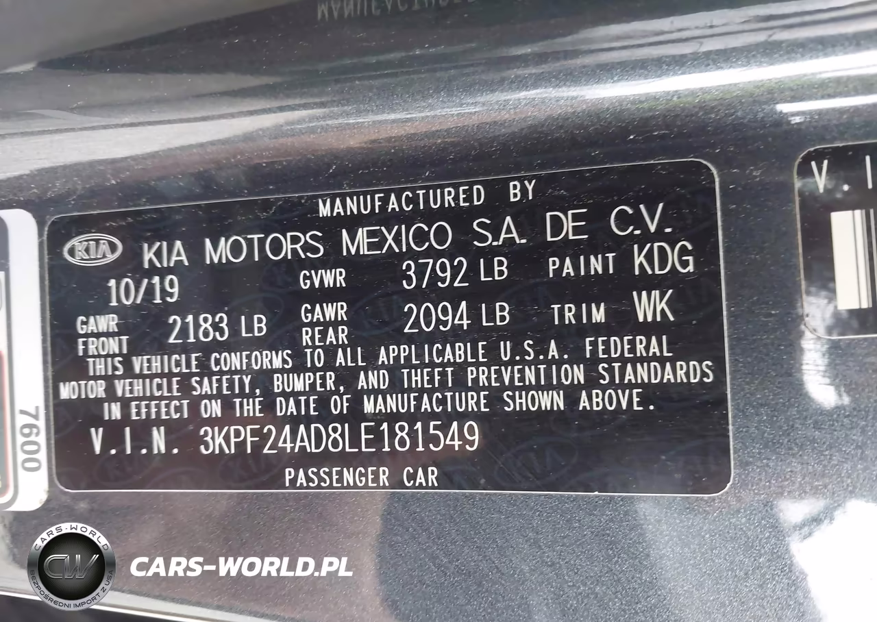 2020 Kia Forte Fe VIN:3KPF24AD8LE181549 - 9