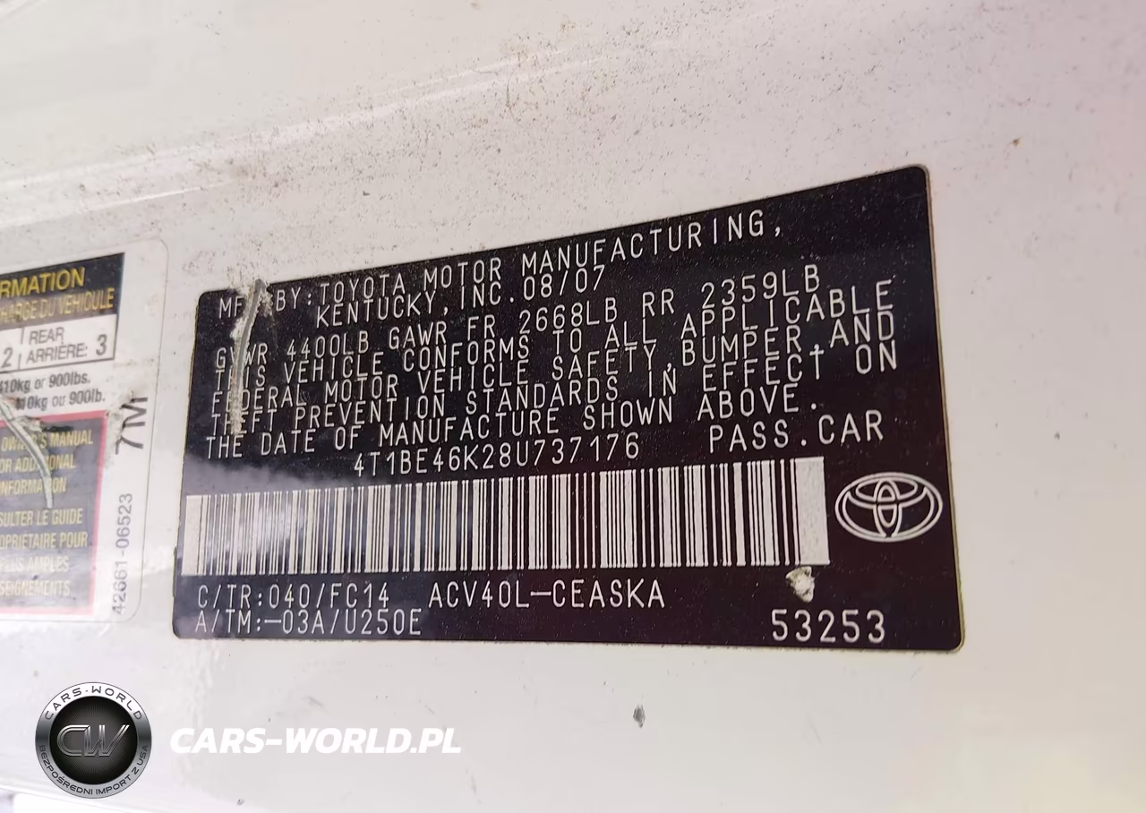 2008 Toyota Camry Se VIN:4T1BE46K28U737176 - 9