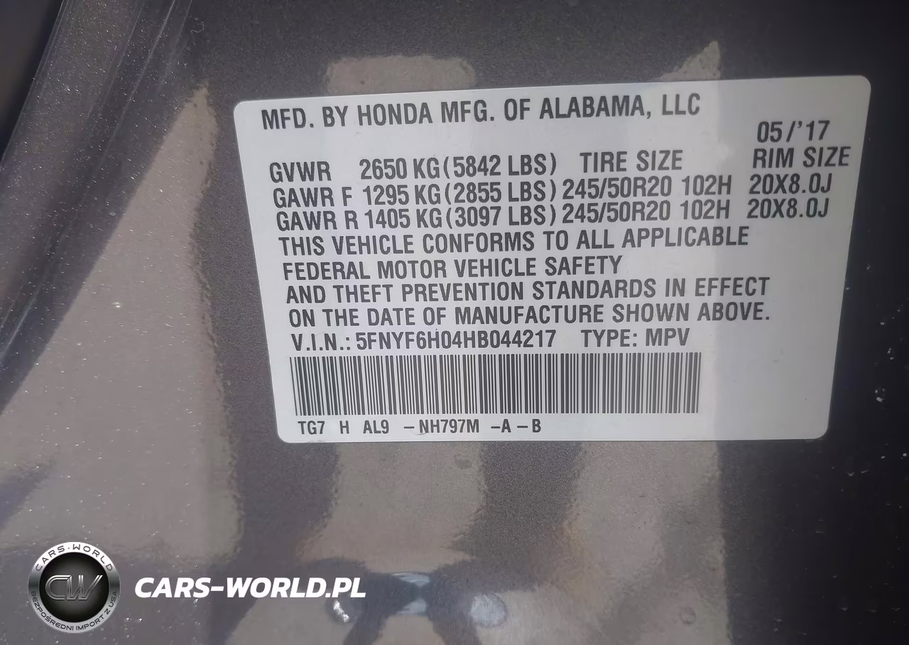 2017 Honda Pilot Elite VIN:5FNYF6H04HB044217 - 9