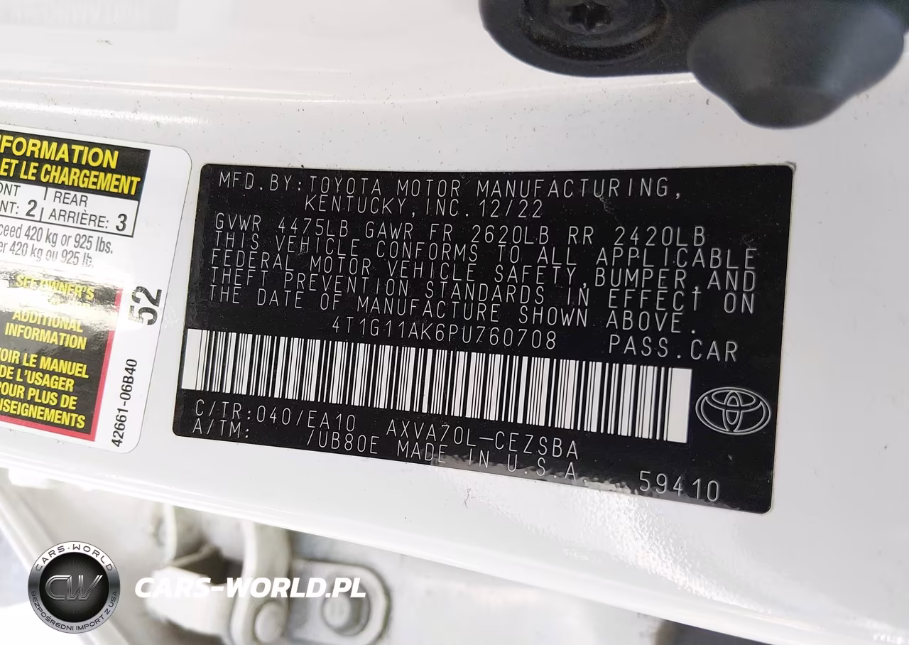 2023 Toyota Camry Se VIN:4T1G11AK6PU760708 - 9