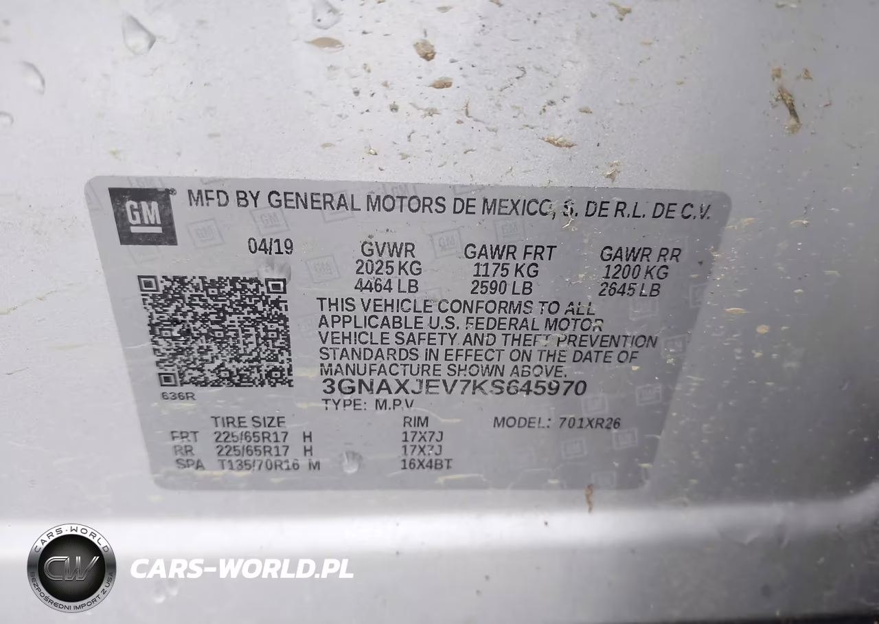 2019 Chevrolet Equinox Lt VIN:3GNAXJEV7KS645970 - 9