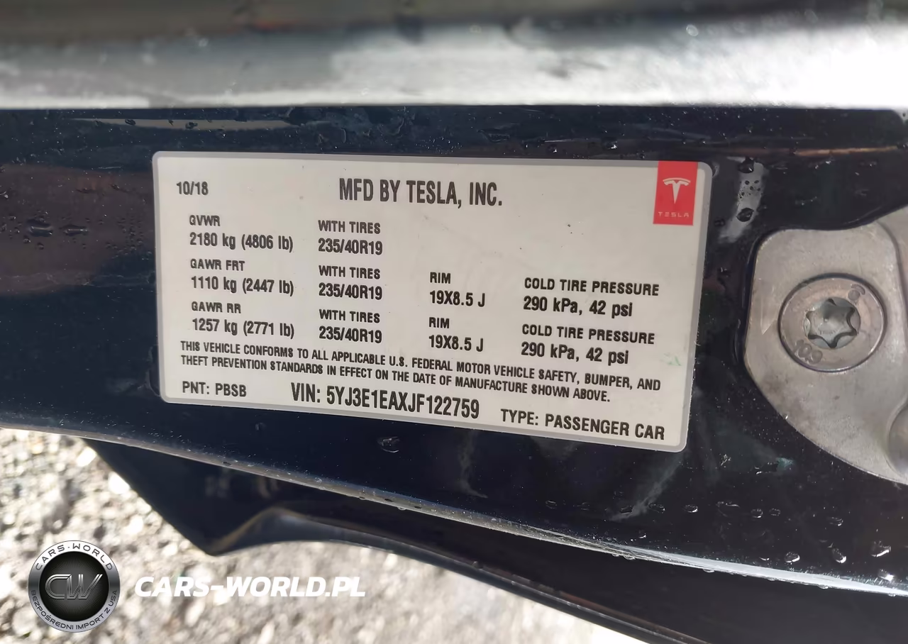 2018 Tesla Model 3 Long Range-Mid Range VIN:5YJ3E1EAXJF122759 - 8
