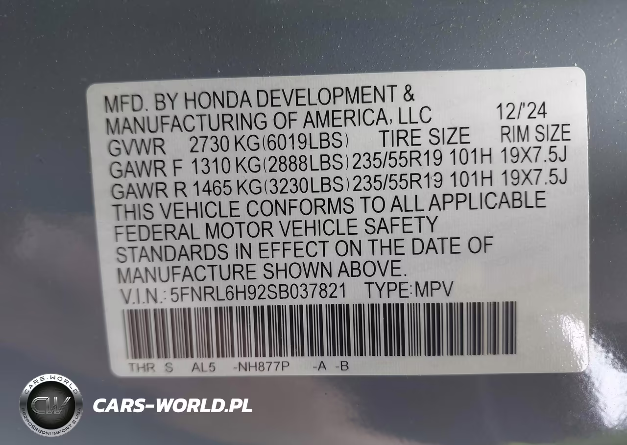 2025 Honda Odyssey Elite VIN:5FNRL6H92SB037821 - 9
