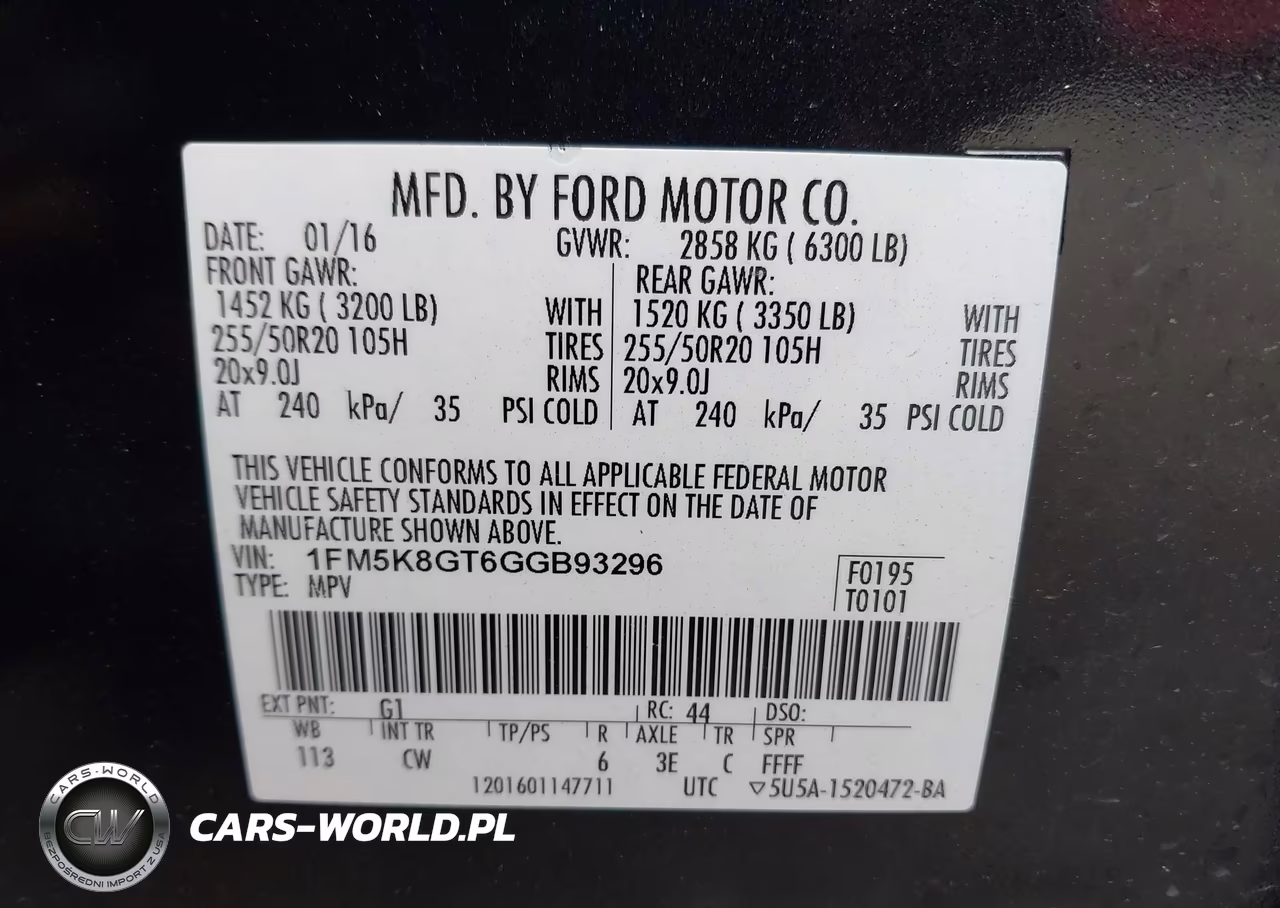 2016 Ford Explorer Sport VIN:1FM5K8GT6GGB93296 - 9