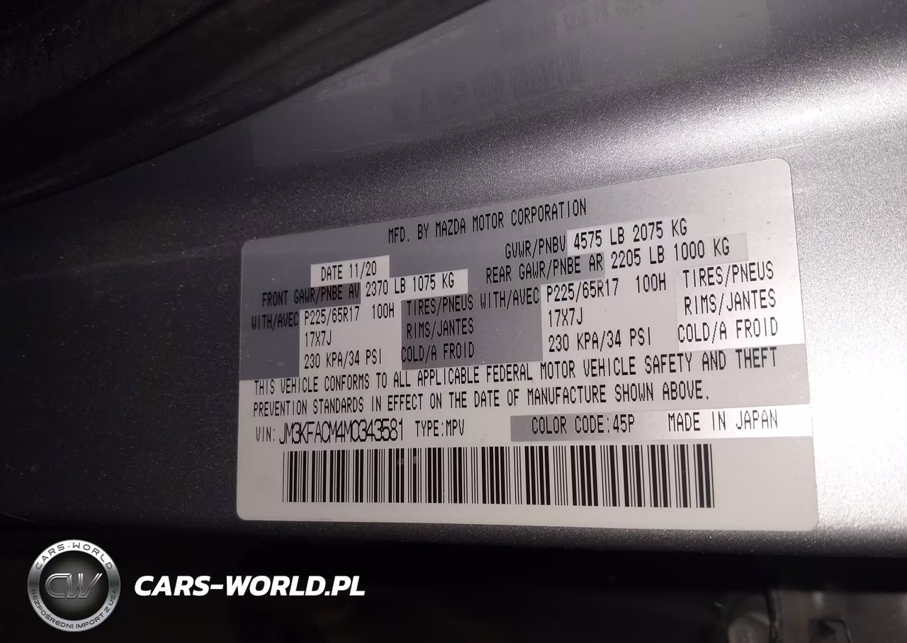 2021 Mazda Cx-5 Touring VIN:JM3KFACM4M0343581 - 9