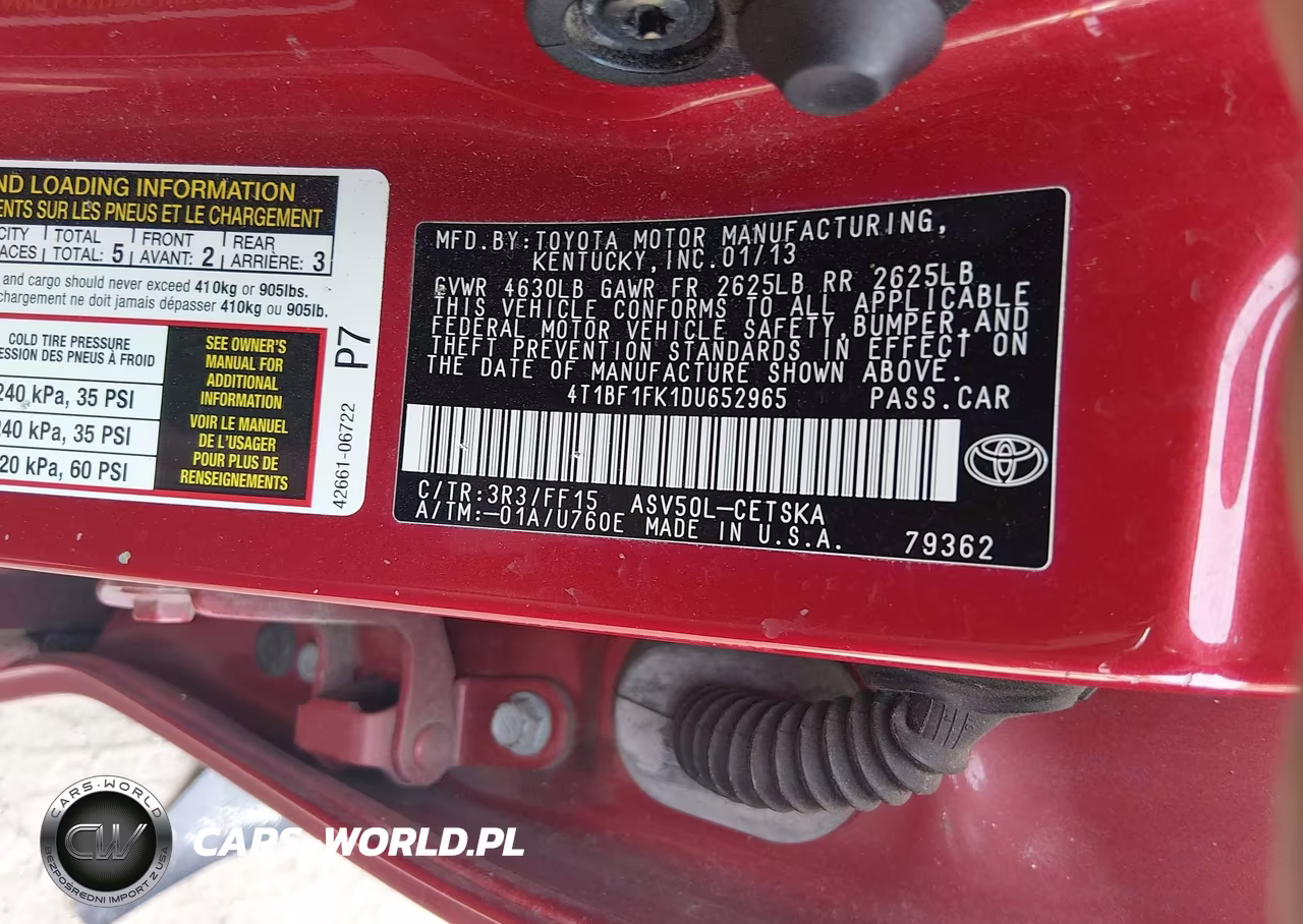 2013 Toyota Camry Se VIN:4T1BF1FK1DU652965 - 9