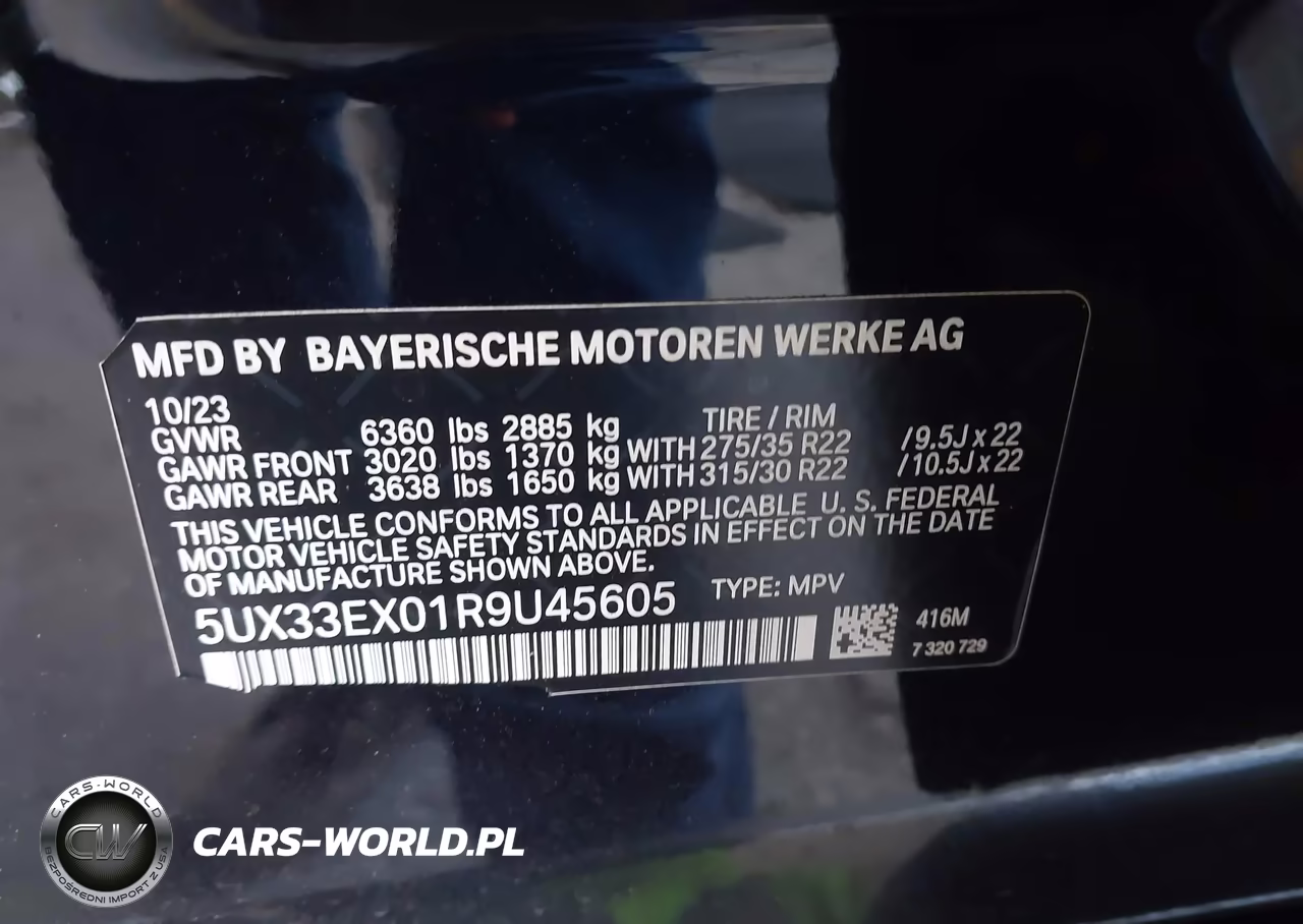 2024 BMW X6 xDrive40I VIN:5UX33EX01R9U45605 - 9