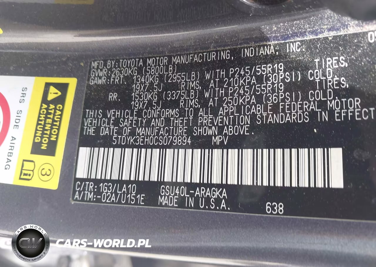 2012 Toyota Highlander Limited V6 VIN:5TDYK3EH0CS079894 - 8