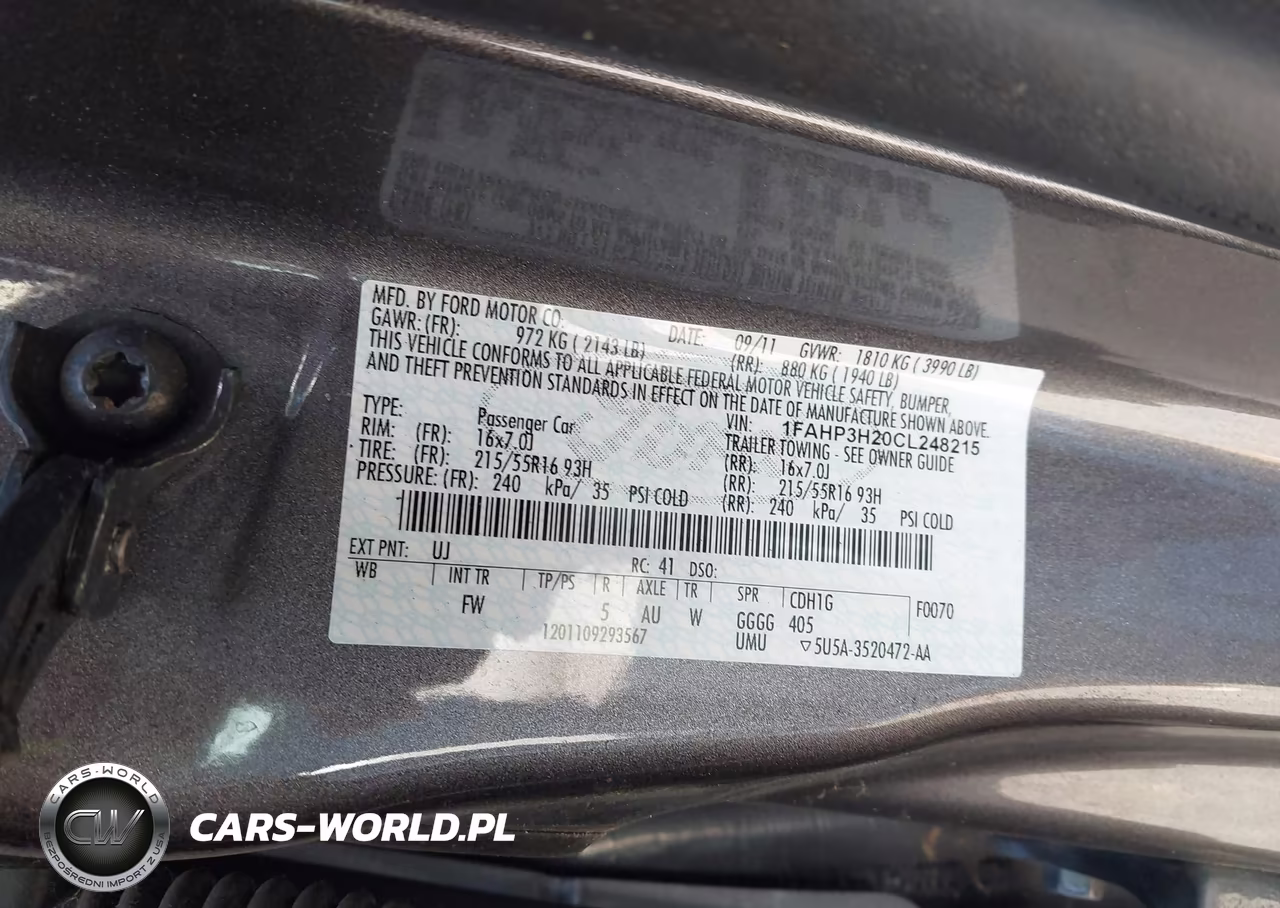 2012 Ford Focus Sel VIN:1FAHP3H20CL248215 - 9