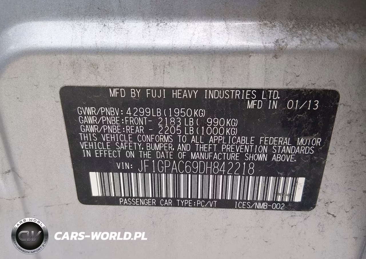 2013 Subaru Impreza 2.0I Premium VIN:JF1GPAC69DH842218 - 9