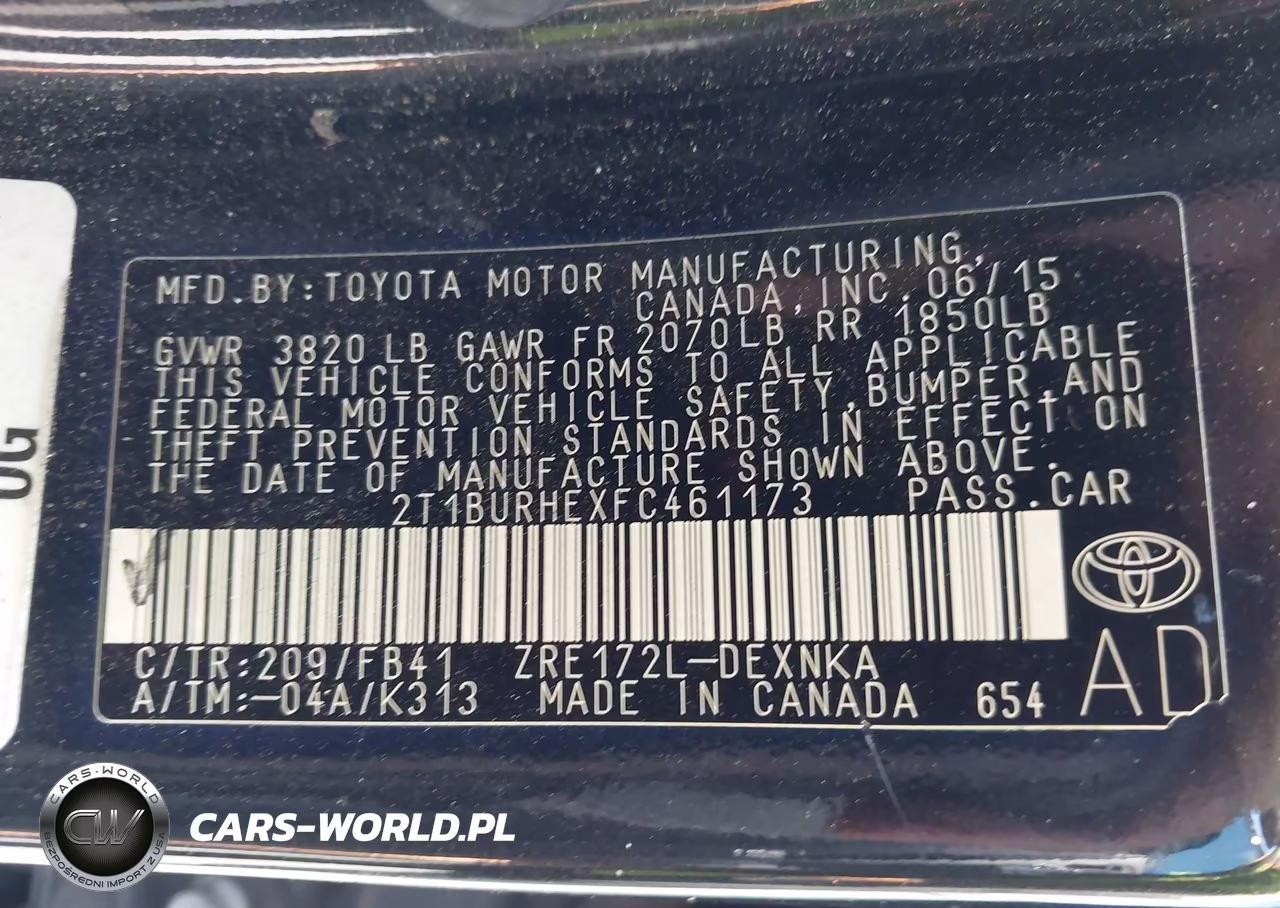 2015 Toyota Corolla Le VIN:2T1BURHEXFC461173 - 9