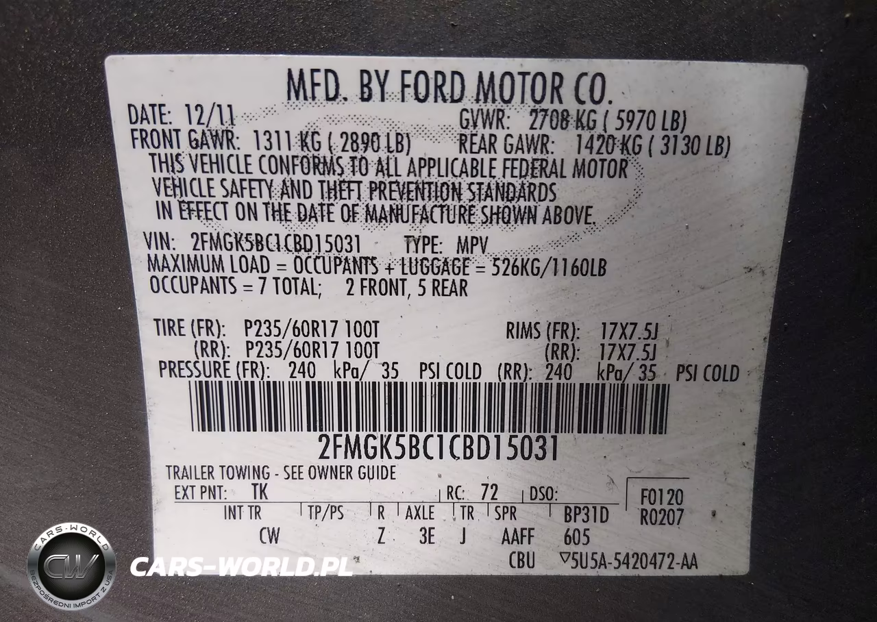 2012 Ford Flex Se VIN:2FMGK5BC1CBD15031 - 9