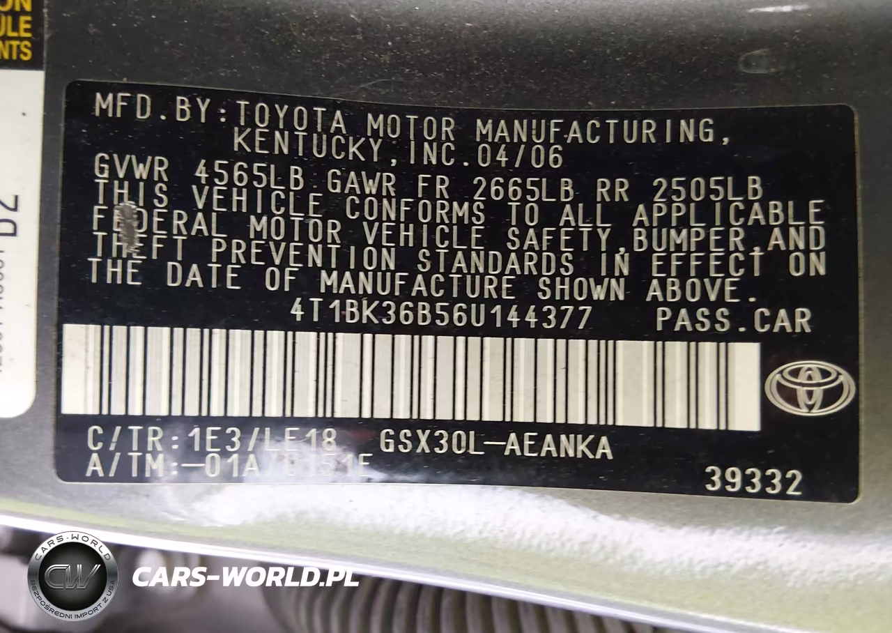 2006 Toyota Avalon Touring VIN:4T1BK36B56U144377 - 9