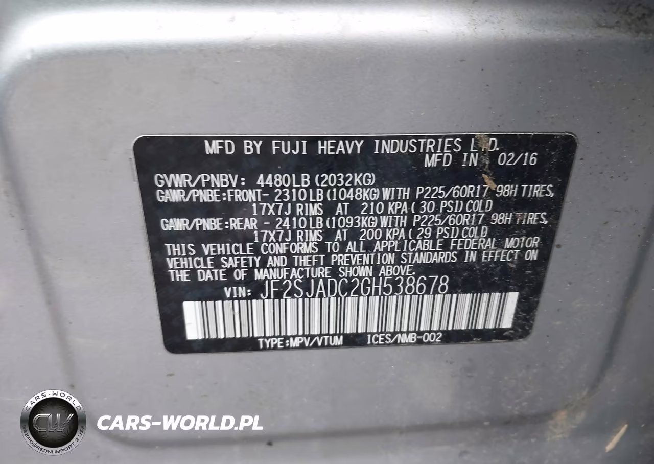 2016 Subaru Forester 2.5I Premium VIN:JF2SJADC2GH538678 - 9