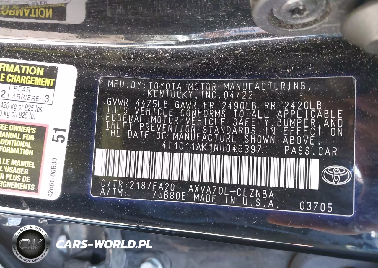 2022 Toyota Camry Le VIN:4T1C11AK1NU046397 - 9