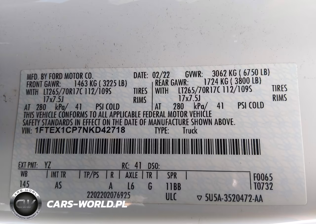 2022 Ford F-150 Xl VIN:1FTEX1CP7NKD42718 - 9