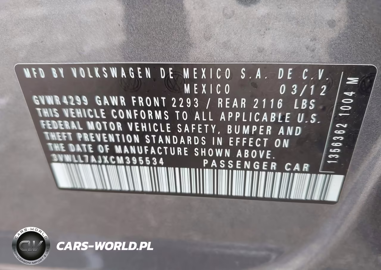 2012 Volkswagen Jetta 2.0L Tdi VIN:3VWLL7AJXCM395534 - 9