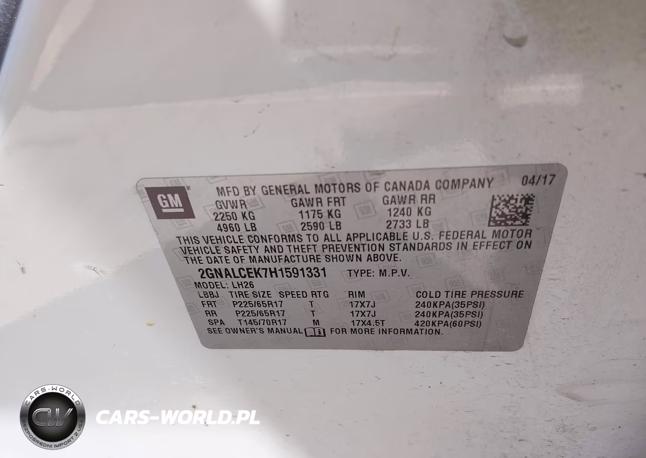 2017 Chevrolet Equinox Lt VIN:2GNALCEK7H1591331 - 9