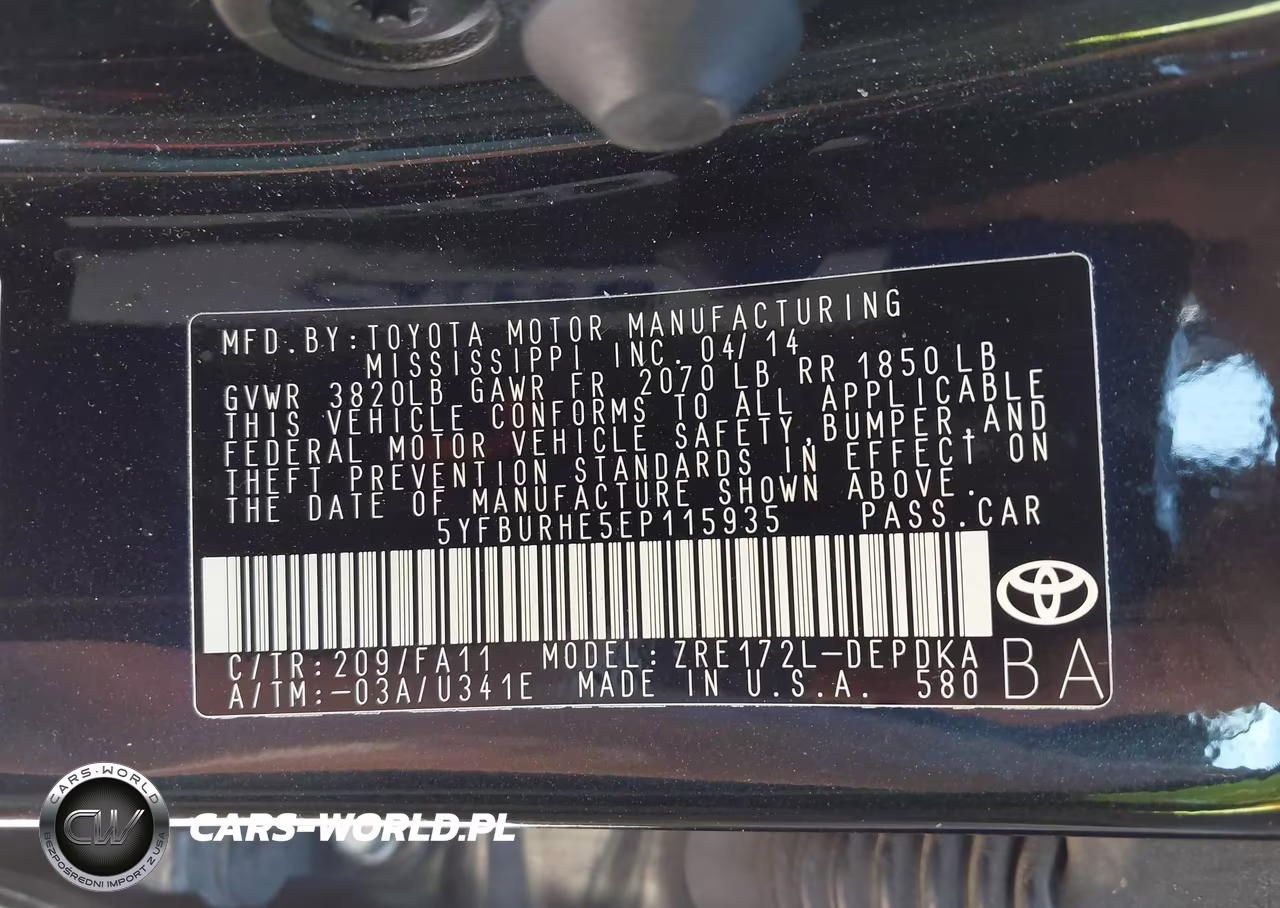 2014 Toyota Corolla L VIN:5YFBURHE5EP115935 - 9