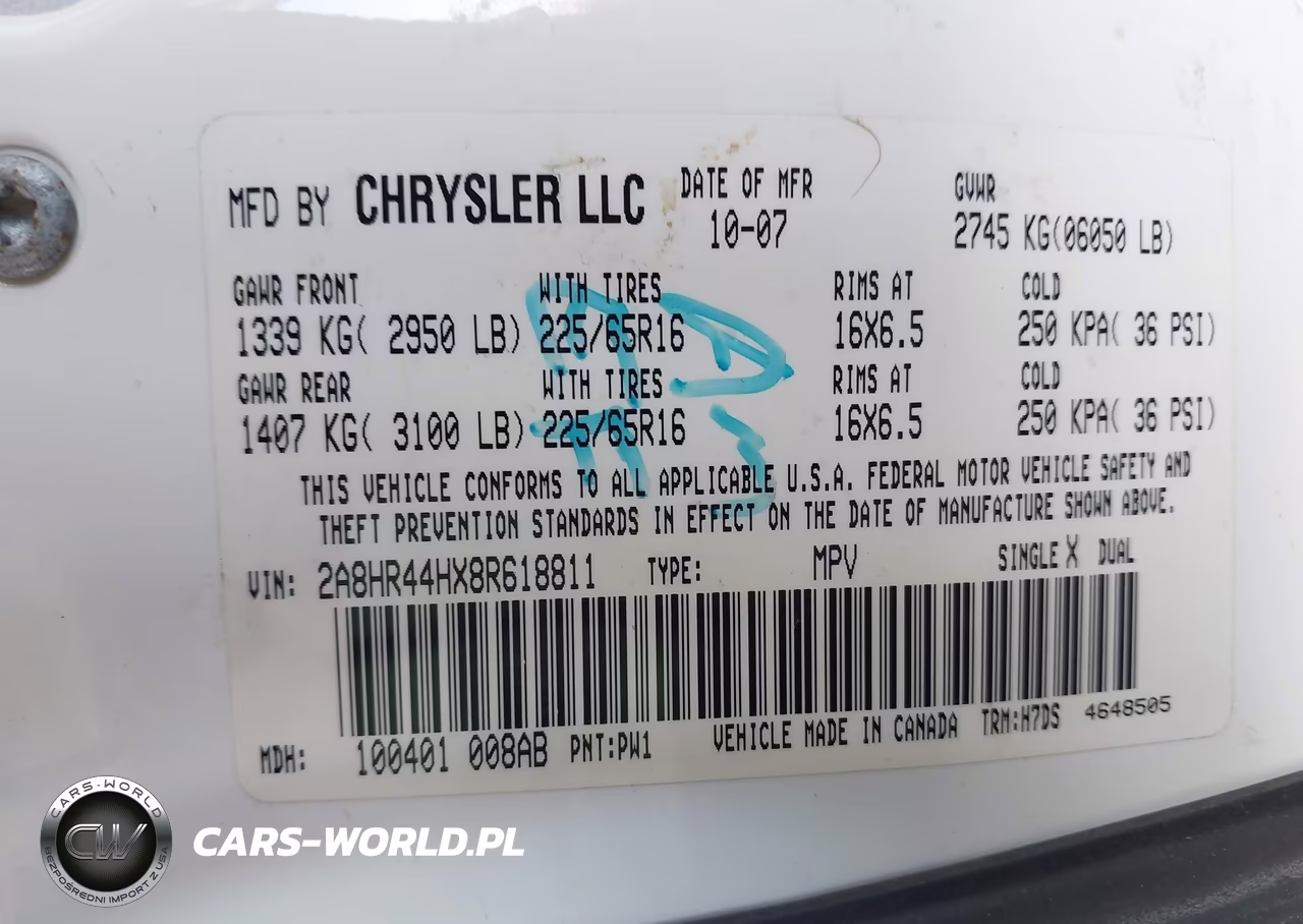 2008 Chrysler Town & Country Lx VIN:2A8HR44HX8R618811 - 9
