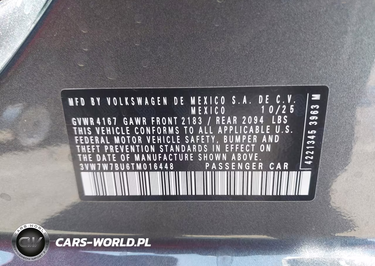 2026 Volkswagen Jetta Se VIN:3VW7W7BU6TM016448 - 9