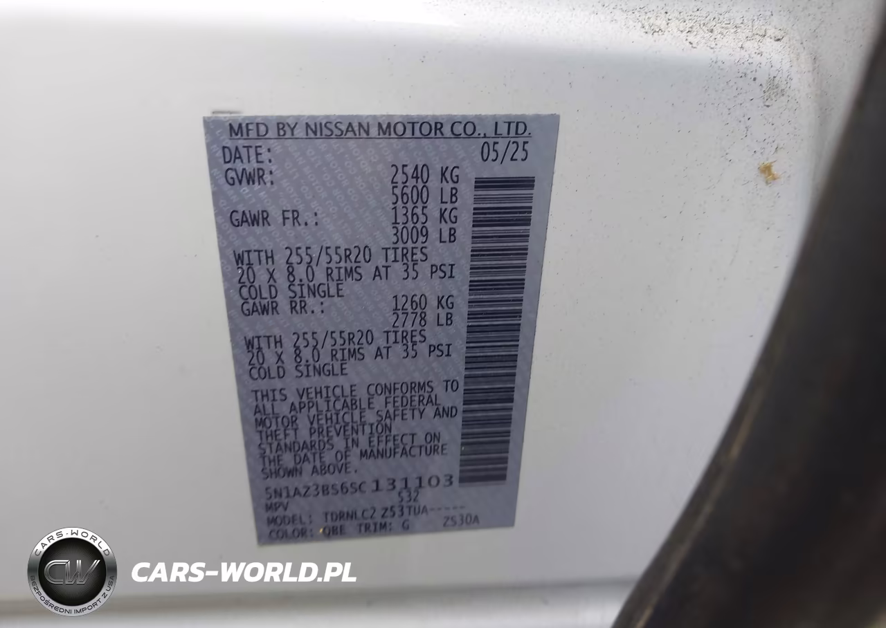 2025 Nissan Murano Sv VIN:5N1AZ3BS6SC131103 - 9