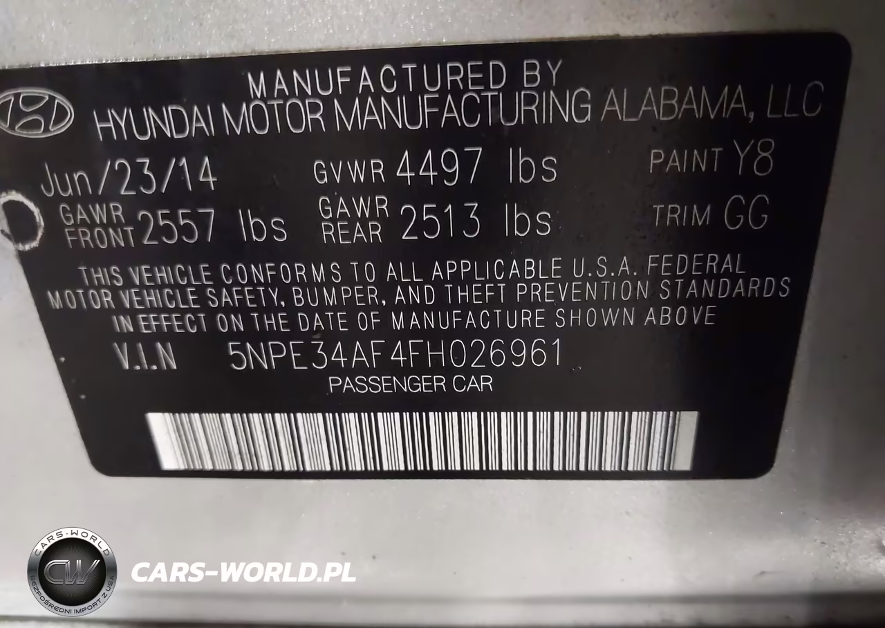 2015 Hyundai Sonata Limited VIN:5NPE34AF4FH026961 - 9