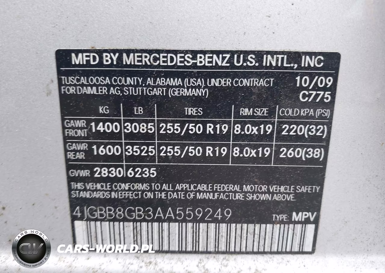 2010 Mercedes-Benz Ml 350 4Matic VIN:4JGBB8GB3AA559249 - 9