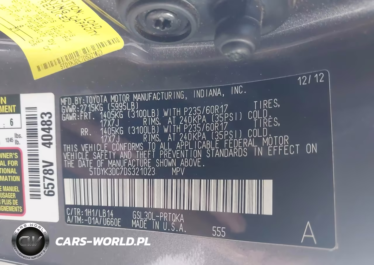 2013 Toyota Sienna Xle V6 8 Passenger VIN:5TDYK3DC7DS321023 - 9
