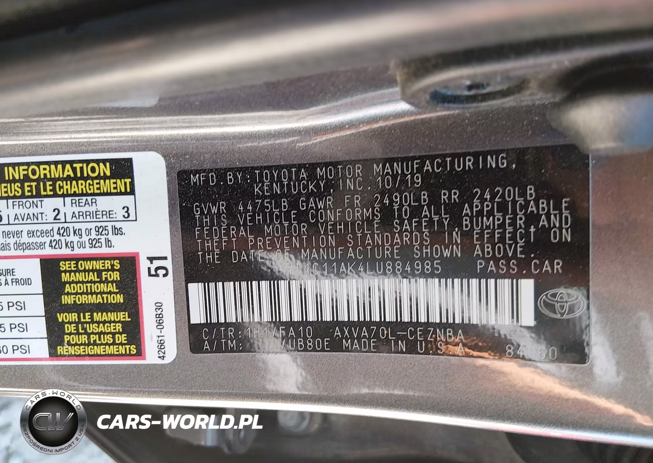 2020 Toyota Camry Le VIN:4T1C11AK4LU884985 - 9