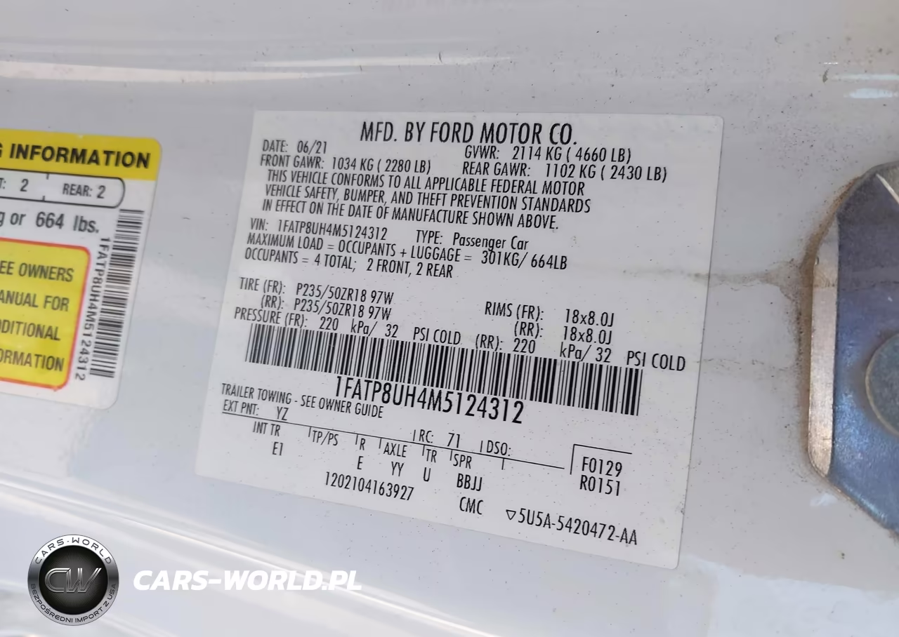 2021 Ford Mustang Ecoboost Premium VIN:1FATP8UH4M5124312 - 9