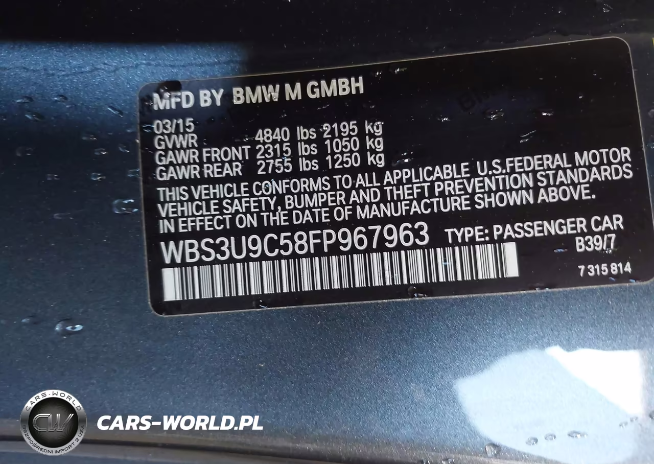 2015 BMW M4 VIN:WBS3U9C58FP967963 - 9