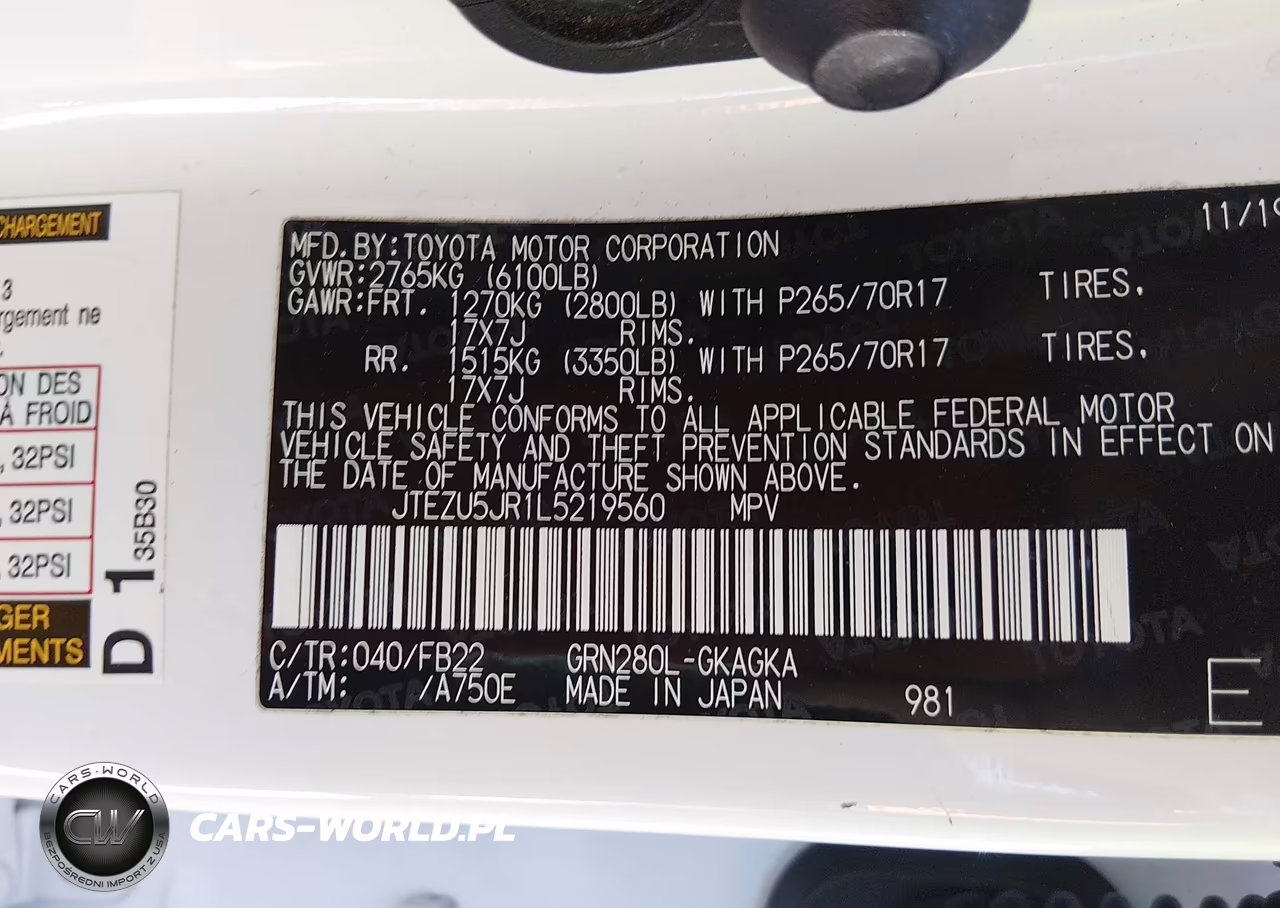 2020 Toyota 4Runner Sr5 VIN:JTEZU5JR1L5219560 - 9