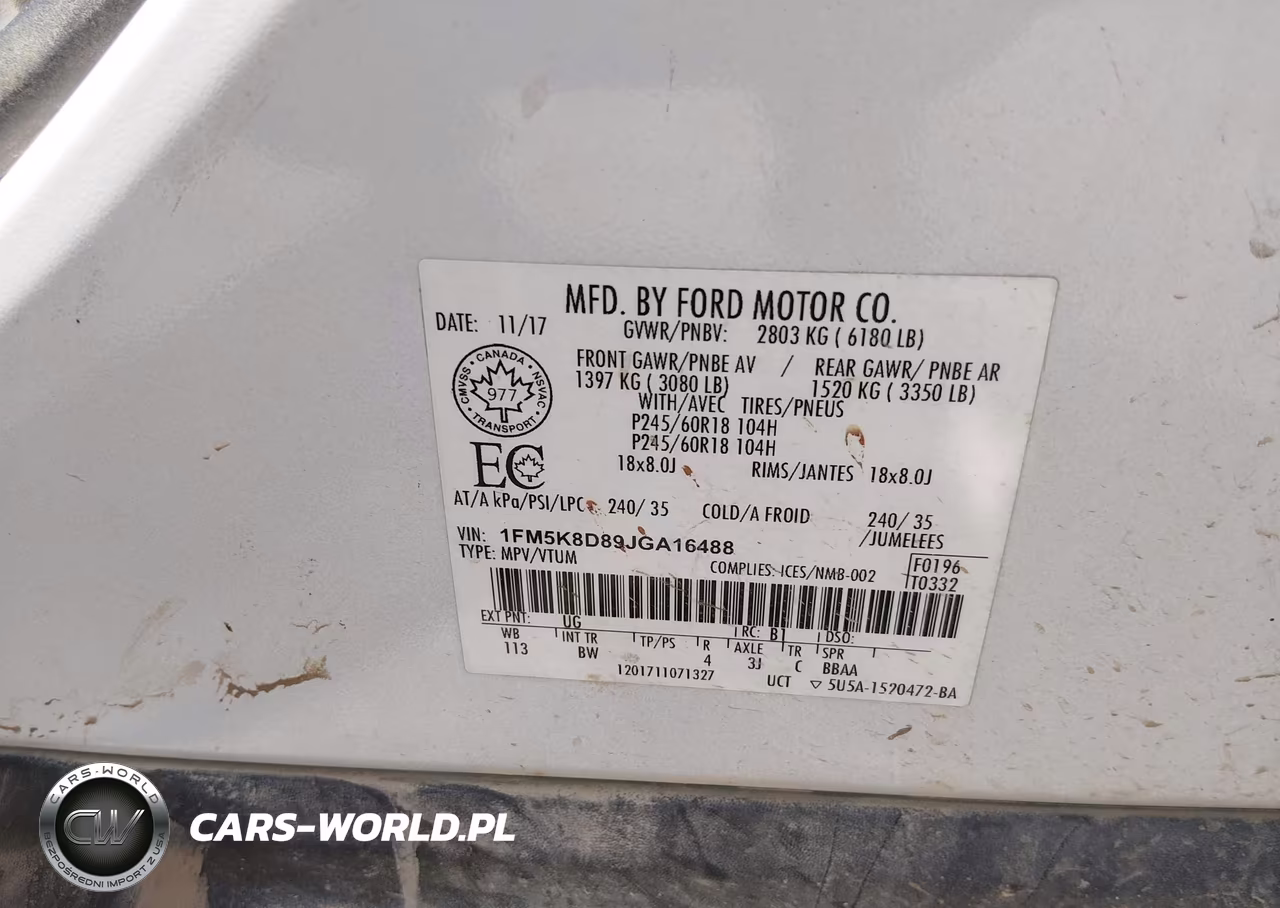 2018 Ford Explorer Xlt VIN:1FM5K8D89JGA16488 - 9