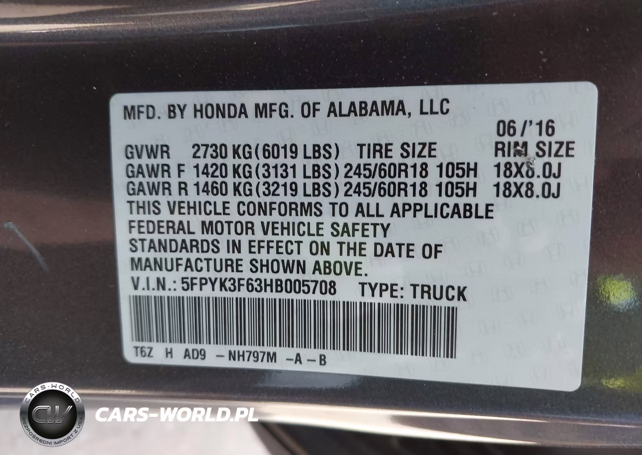 2017 Honda Ridgeline Rtl-T VIN:5FPYK3F63HB005708 - 9