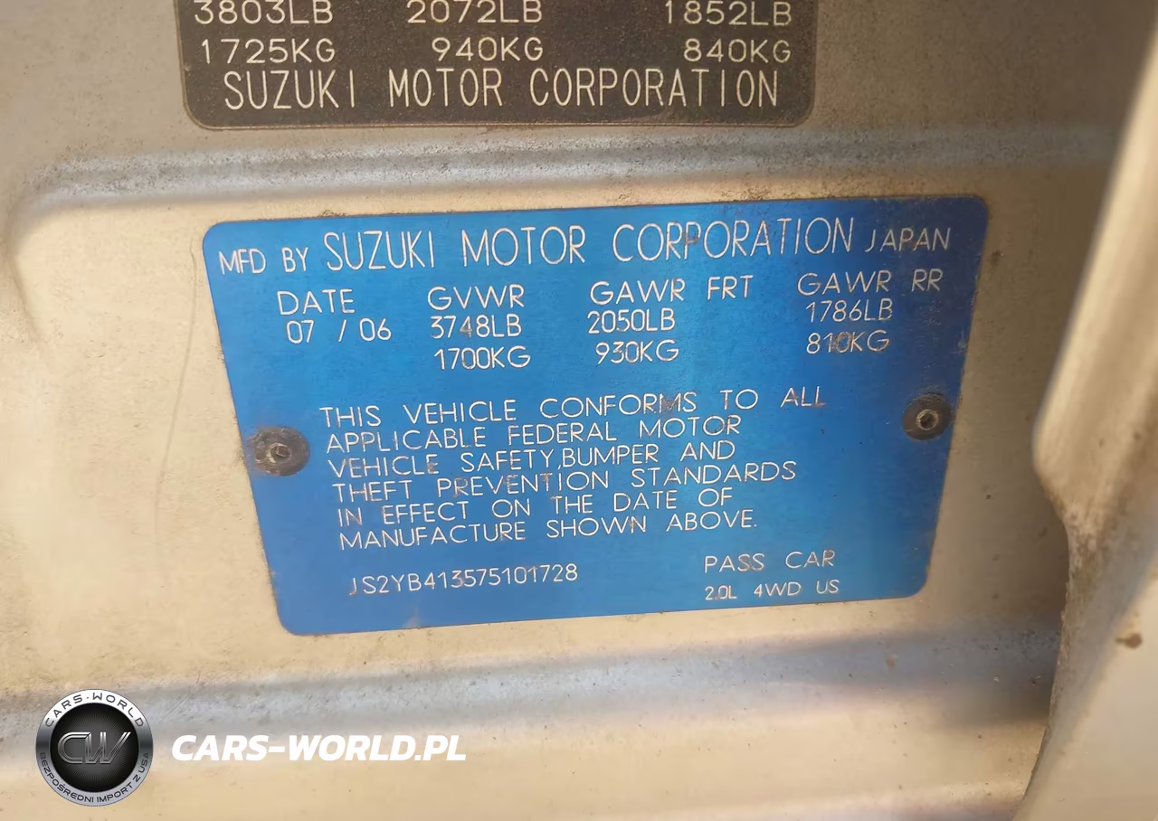 2007 Suzuki Sx4 Convenience-Rally VIN:JS2YB413575101728 - 9