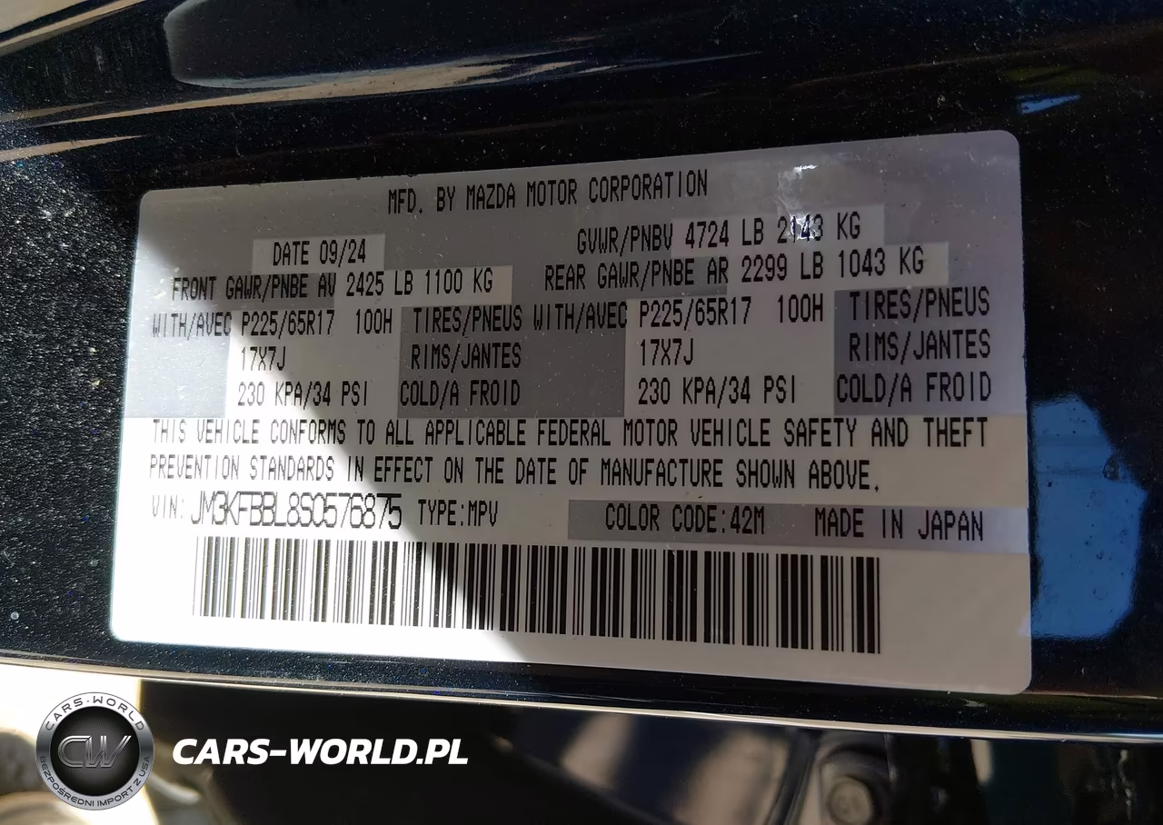 2025 Mazda Cx-5 2.5 S Select VIN:JM3KFBBL8S0576875 - 9