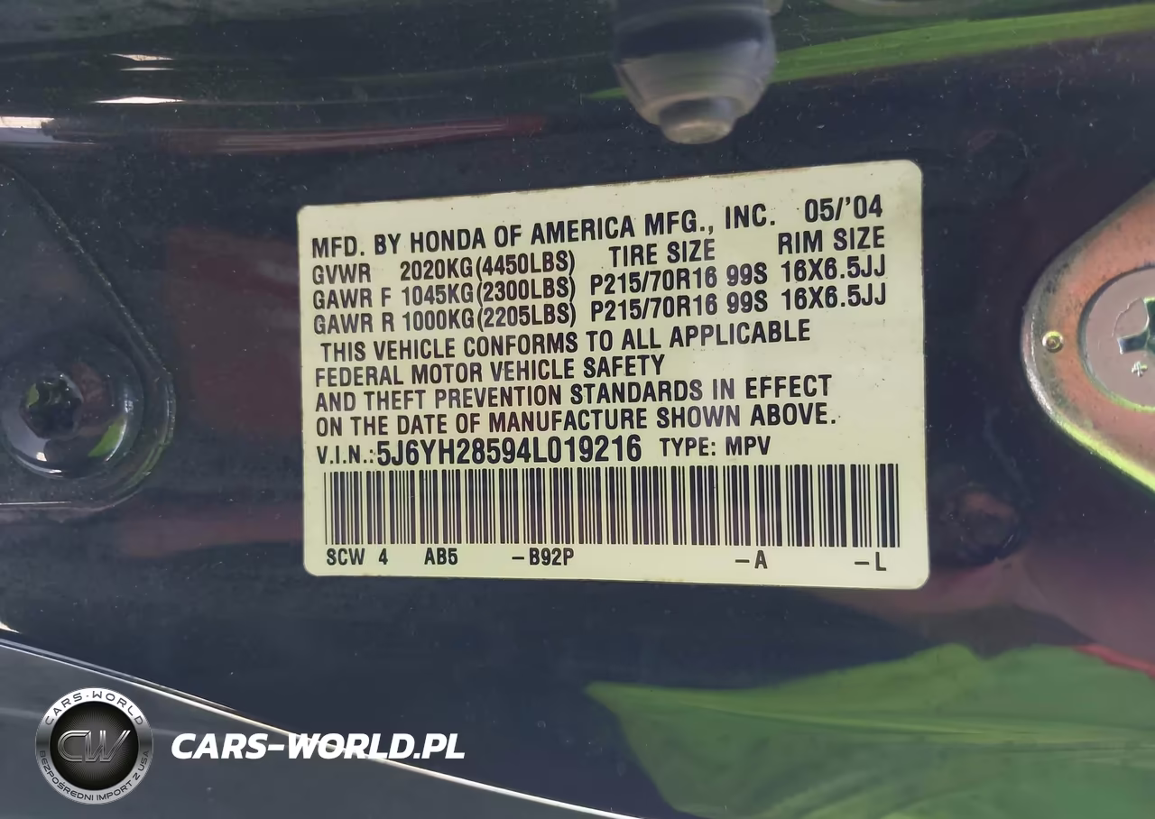 2004 Honda Element Ex VIN:5J6YH28594L019216 - 9