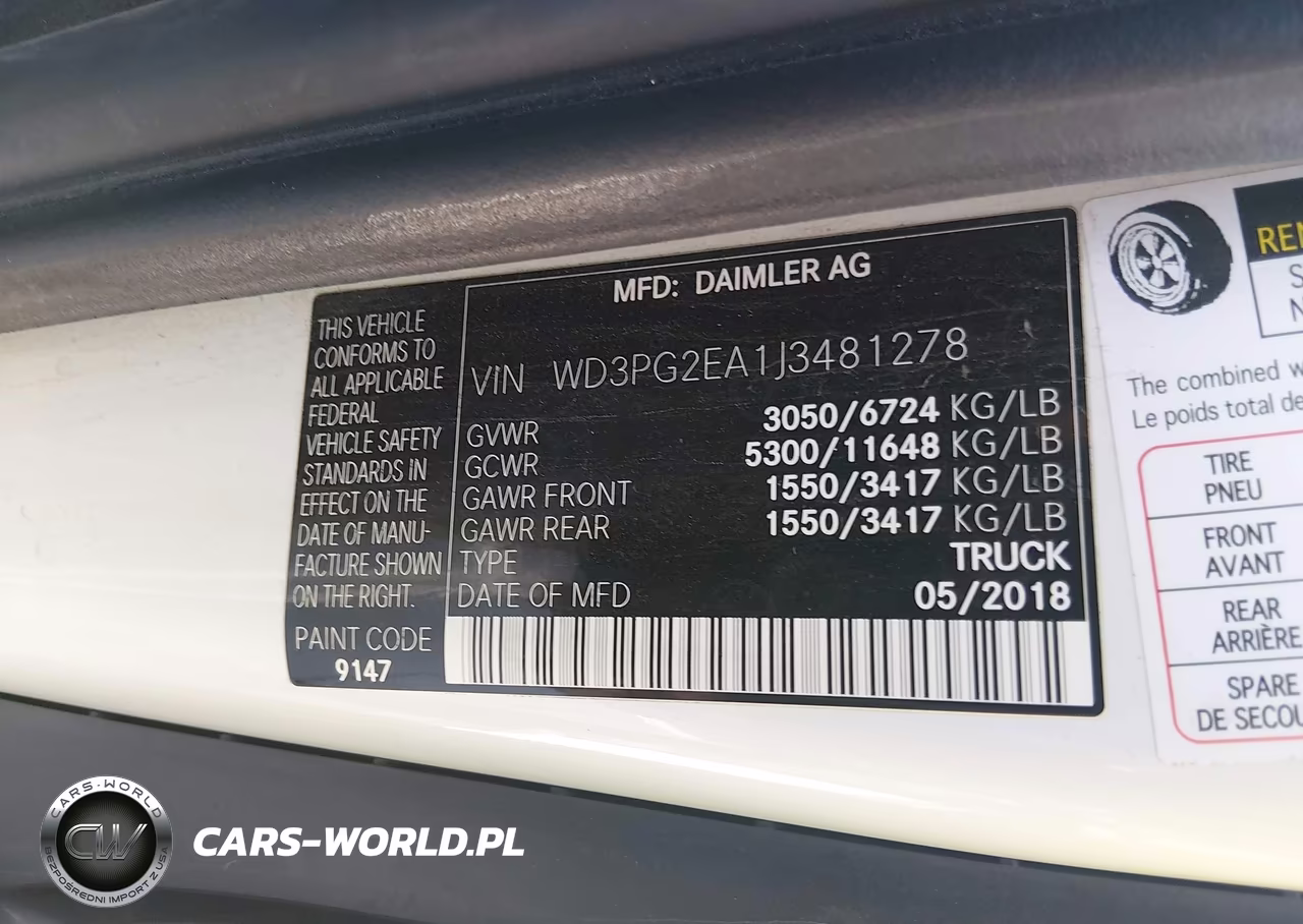 2018 Mercedes-Benz Metris VIN:WD3PG2EA1J3481278 - 9